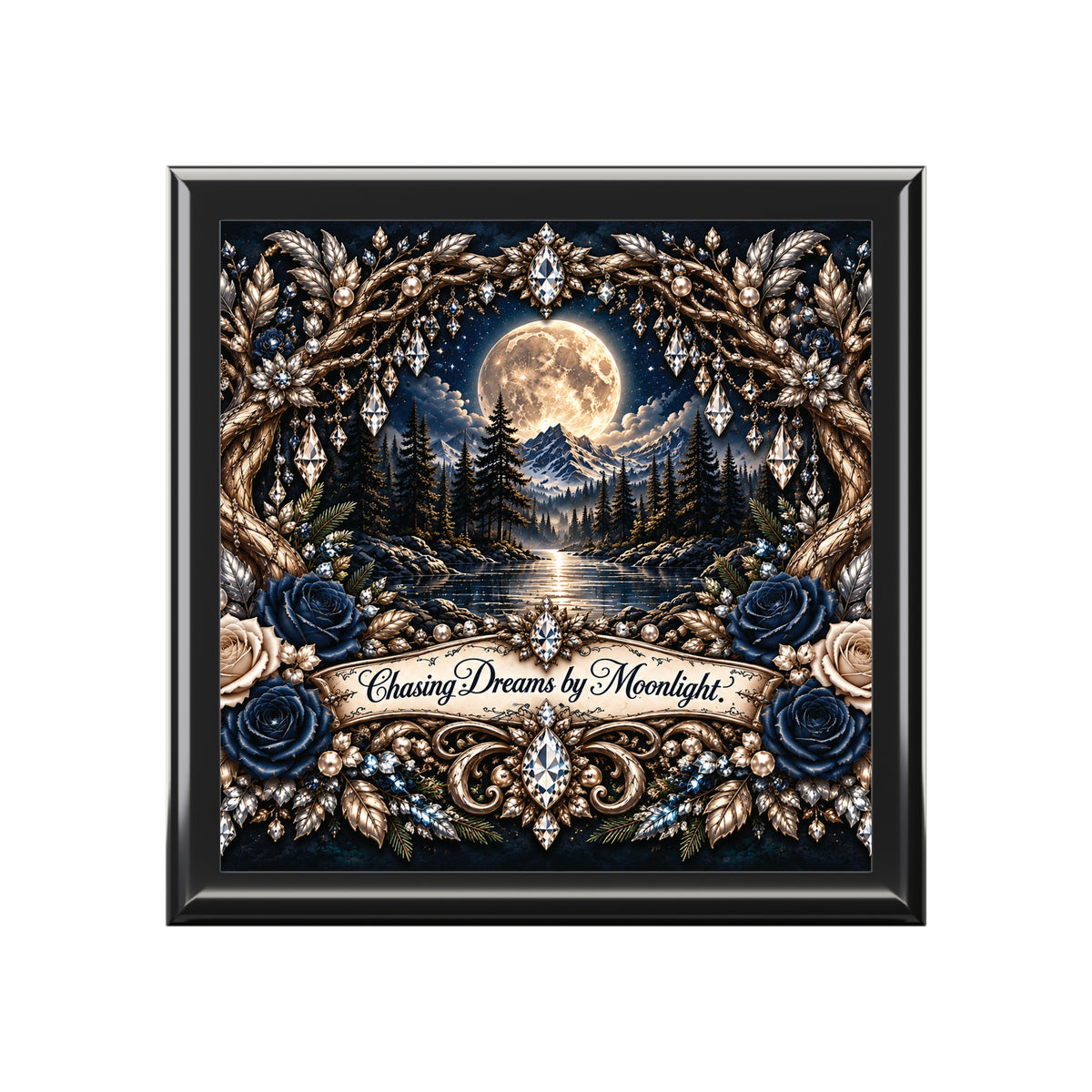 Moonlit Timber Jewelry Box – Chasing Dreams by Moonlight