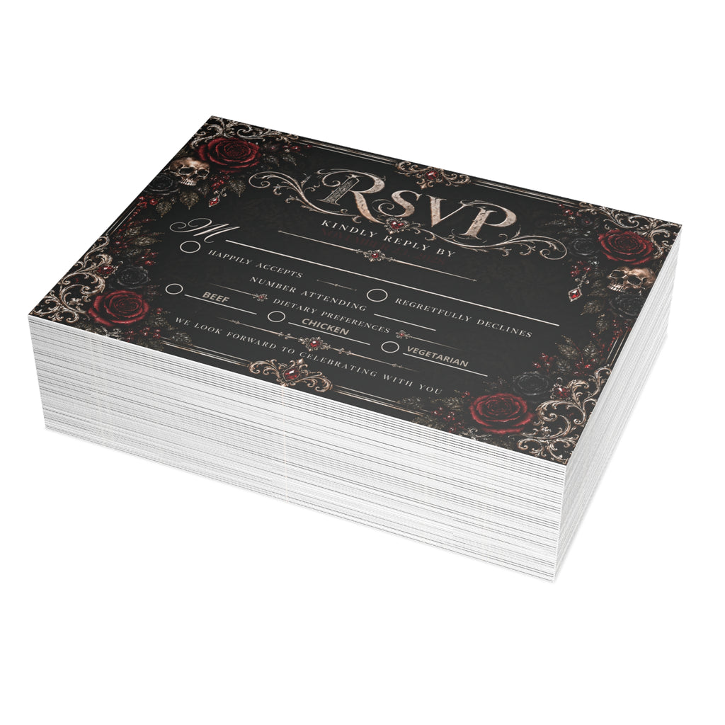 Elegant Gothic RSVP Card – Personalized Gothic Wedding RSVP