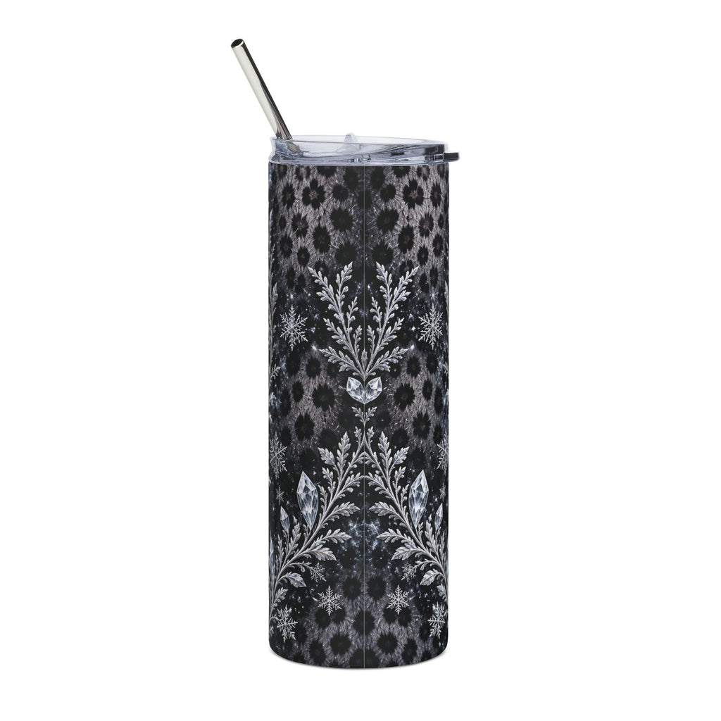 Snow Leopard Groom Tumbler – Icy Silver Winter Wedding Gift, 20 oz