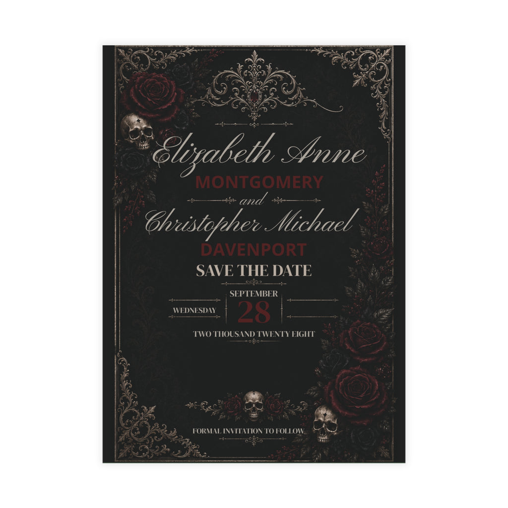 Elegant Gothic Save the Date – Personalized Gothic Wedding Card