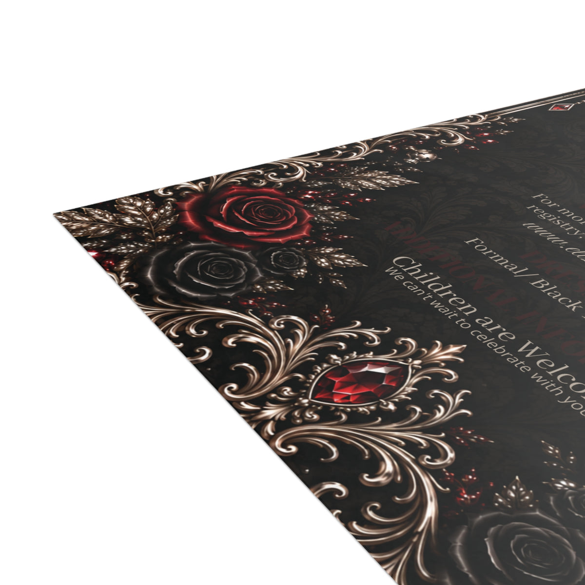 Elegant Gothic Details Card – Personalized Wedding Details