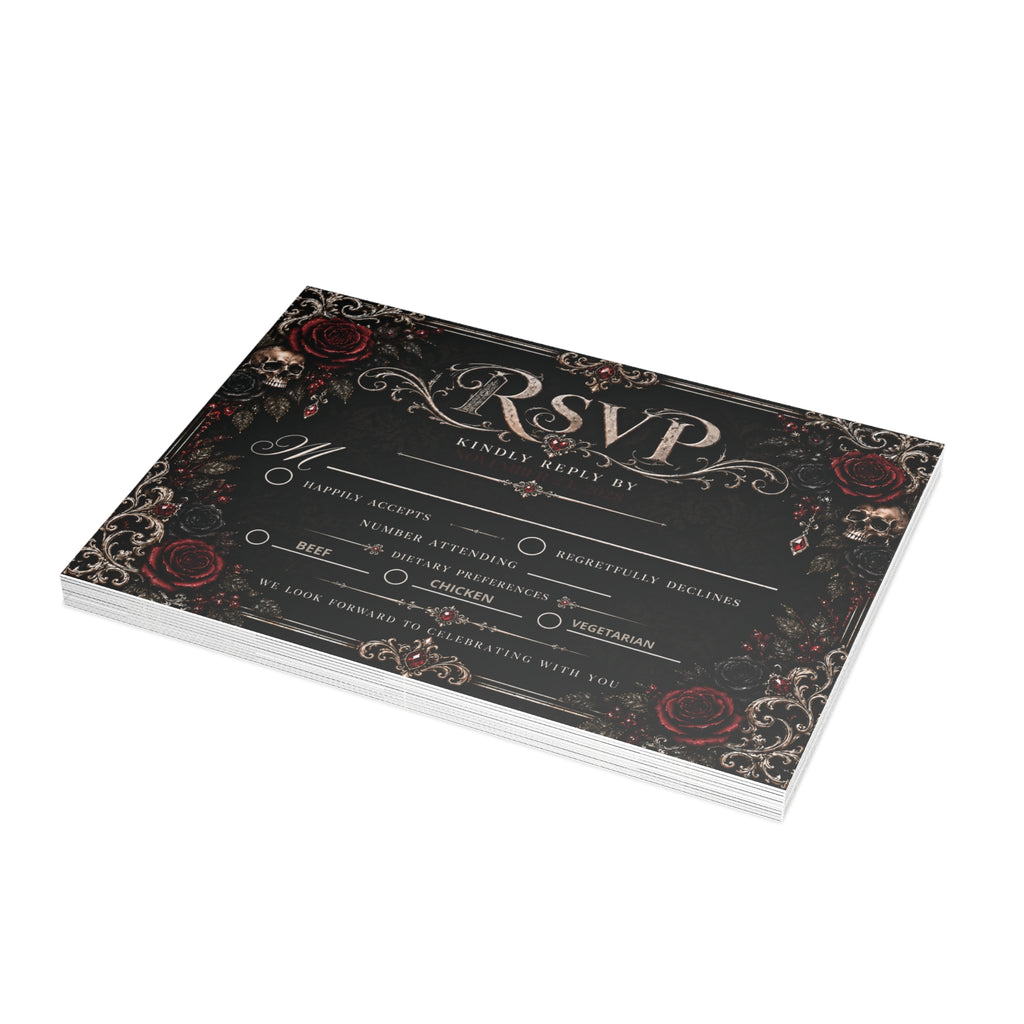 Elegant Gothic RSVP Card – Personalized Gothic Wedding RSVP
