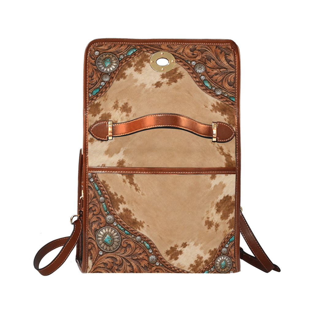 Dust & Diamonds Western Cowhide & Turquoise Satchel Handbag