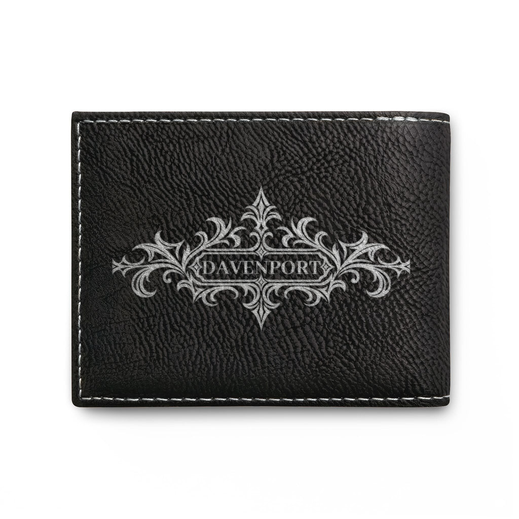 Personalized Gothic Skull Bi-Fold Wallet – Custom Initials & Last Name