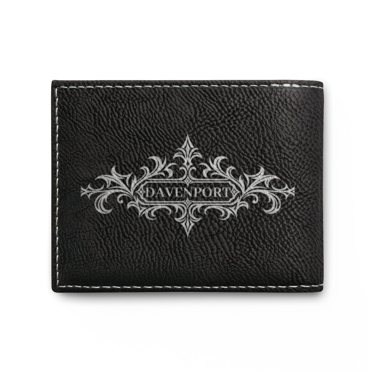 Personalized Gothic Skull Bi-Fold Wallet – Custom Initials & Last Name