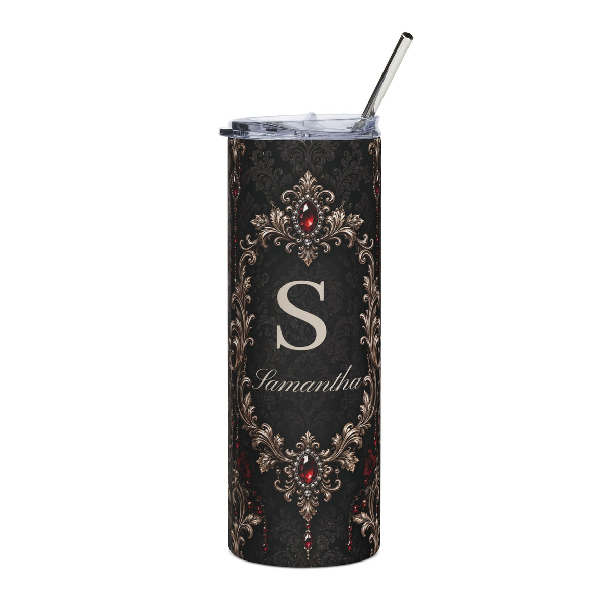 Personalized Elegant Gothic Monogram Tumbler – 20 oz Stainless Steel