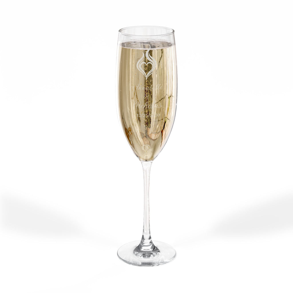 Wildly in Love Personalized Engraved Champagne Flute — 8 oz, Single Glass