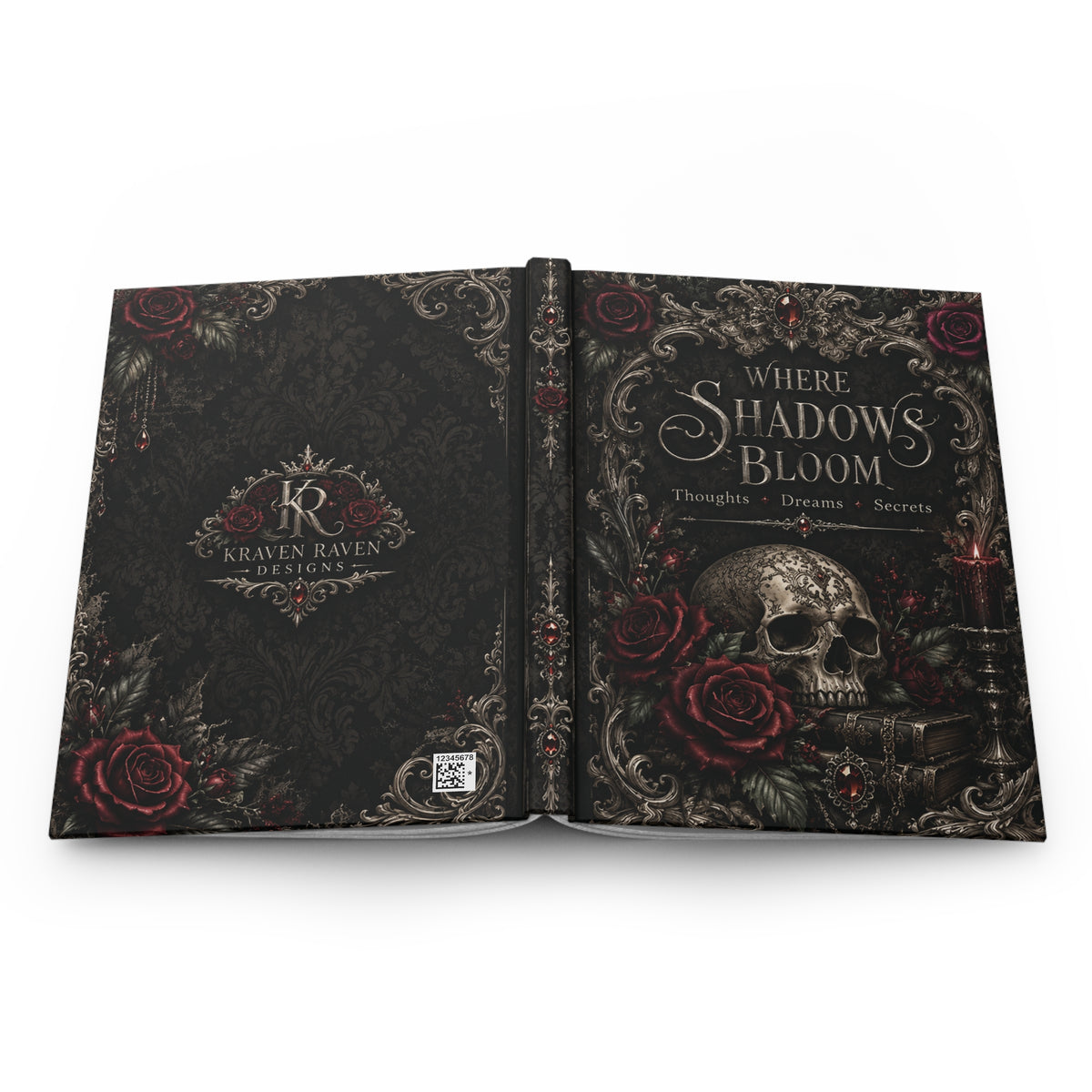 Where Shadows Bloom — Elegant Gothic Hardcover Journal | Lined Notebook