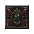Personalized Elegant Gothic Jewelry Box — Custom Monogram, Skull & Burgundy Rose Keepsake