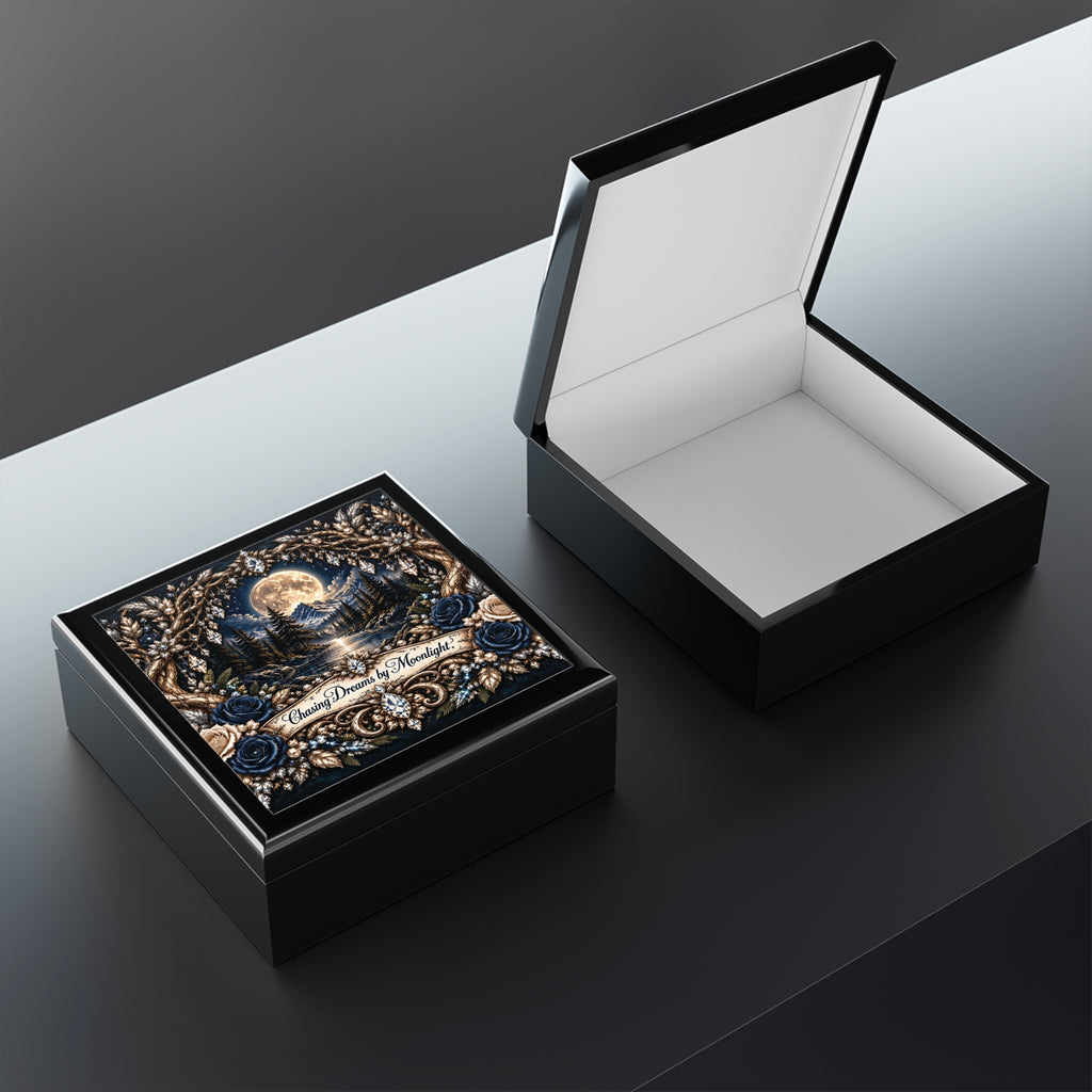 Moonlit Timber Jewelry Box – Chasing Dreams by Moonlight