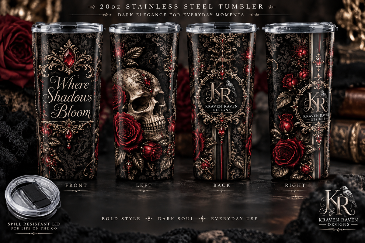 Where Shadows Bloom — Gothic 20oz Tumbler