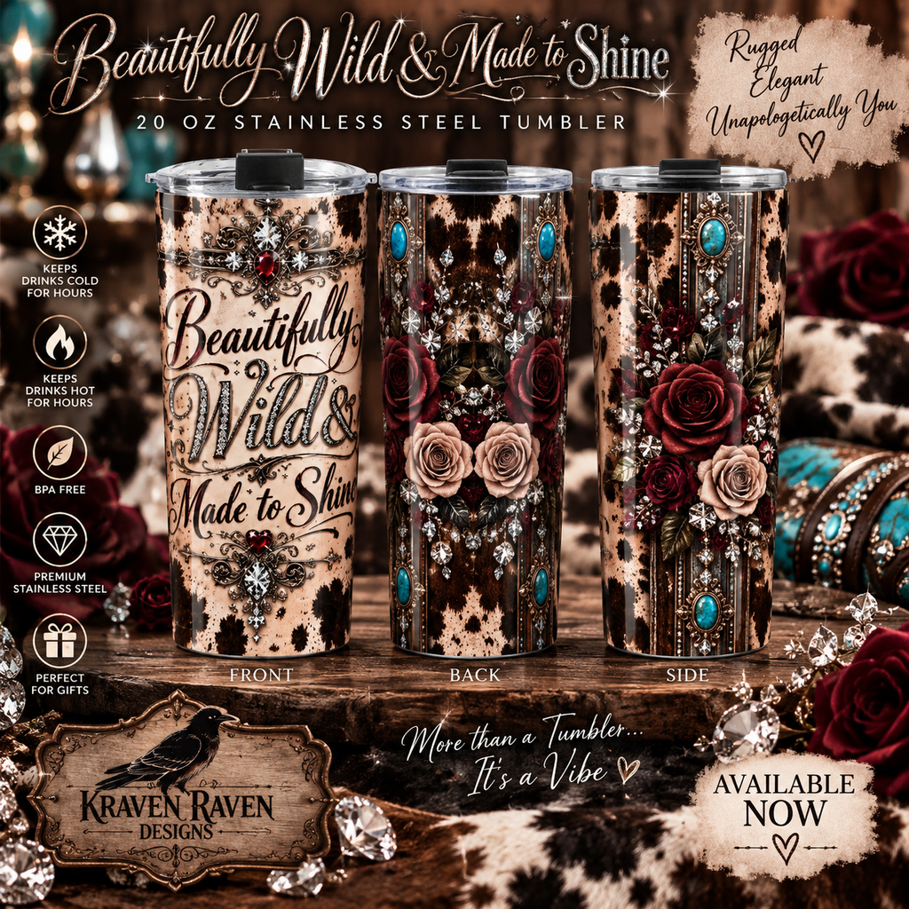 Dust & Diamonds 20oz Tumbler — Beautifully Wild & Made to Shine