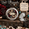 Personalized Cowhide Compact Mirror — Burgundy Roses, Rhinestones & Turquoise
