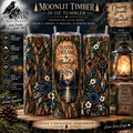 Moonlit Timber 20oz Tumbler — “Chasing Dreams by Moonlight” Rustic Woodland Travel Cup