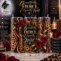 Wildly in Love 20oz Tumbler — “Beautifully Fierce. Elegantly Wild.” Leopard Print Floral Travel Cup