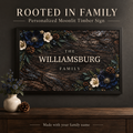 Personalized Moonlit Timber Family Name Sign | Black Framed Wall Art, 24 × 16