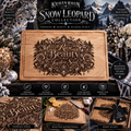 Snow Leopard “Rare Beauty. Fearless Soul.” Engraved Wood Cutting Board – 12" × 9"