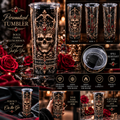 Personalized Gothic Skull 20oz Tumbler | Elegant Gothic Men’s Collection | Kraven Raven Designs