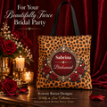 Wildly in Love Personalized Bridal Party Tote – Cheetah Print, 16″ × 16″