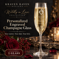 Wildly in Love Personalized Engraved Champagne Flute — 8 oz, Single Glass