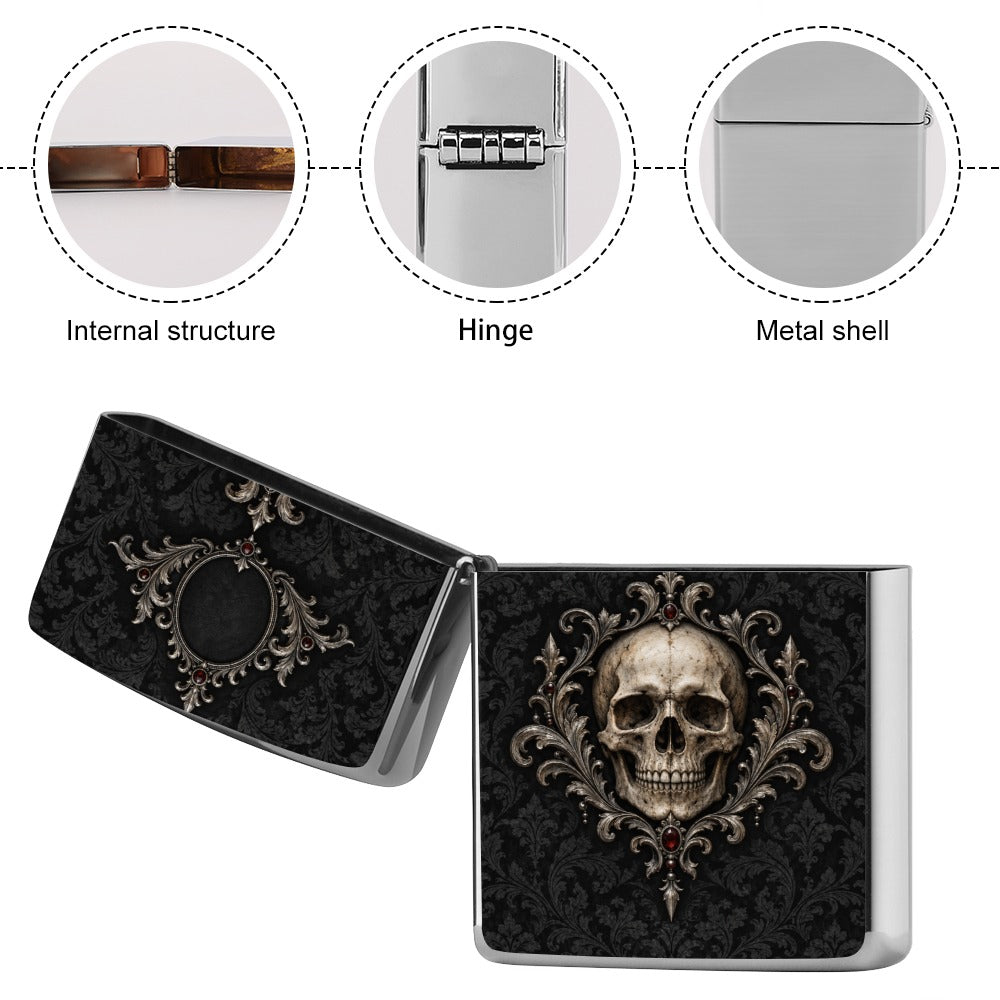 Elegant Gothic Skull Lighter Casing — Kraven Raven Men’s Collection