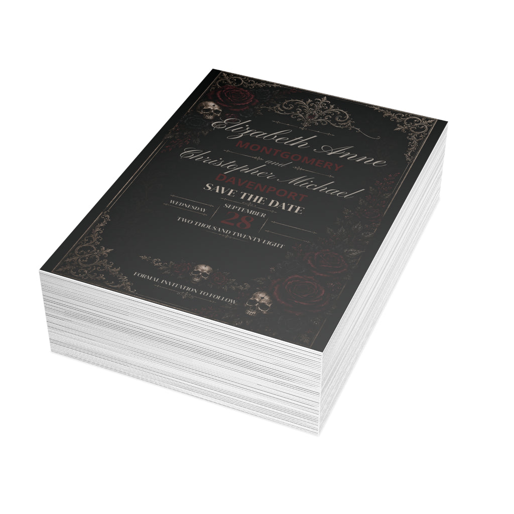 Elegant Gothic Save the Date – Personalized Gothic Wedding Card