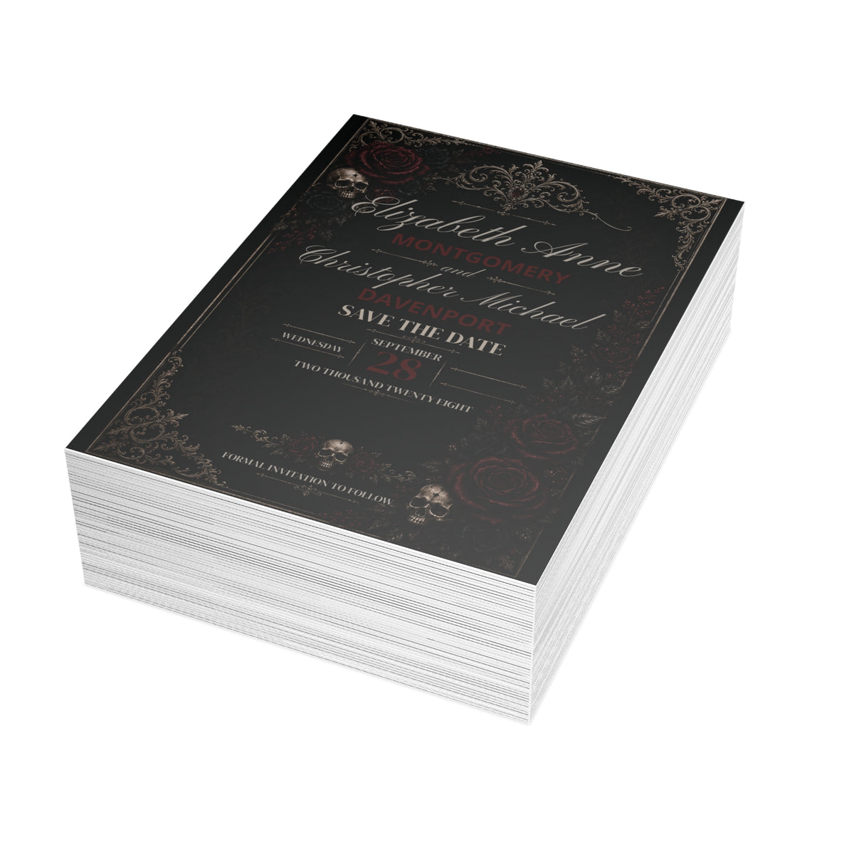 Elegant Gothic Save the Date – Personalized Gothic Wedding Card