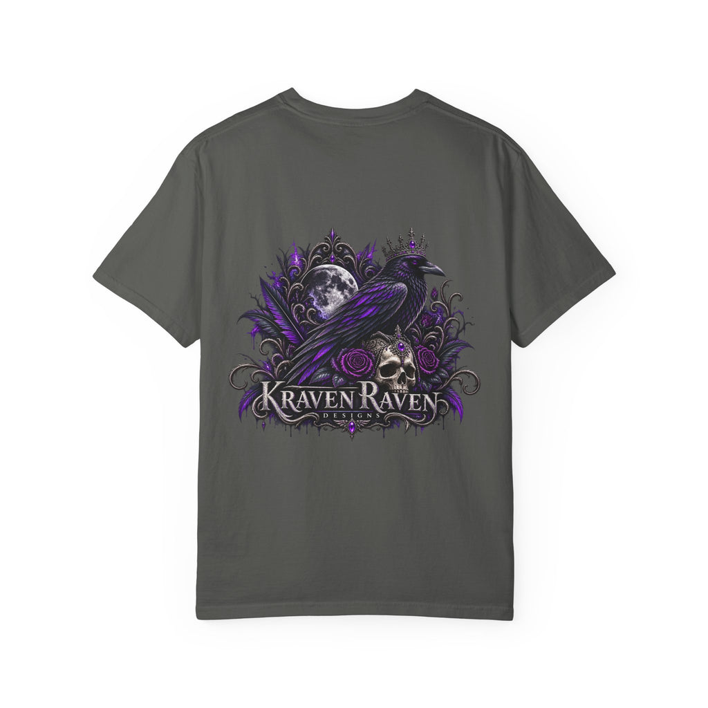 Dark gothic raven and skull graphic Kraven Raven Designs T-shirt