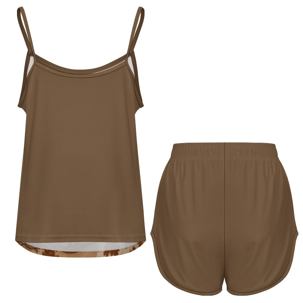 Dust & Diamonds Western Cowhide & Turquoise Cami Pajama Set