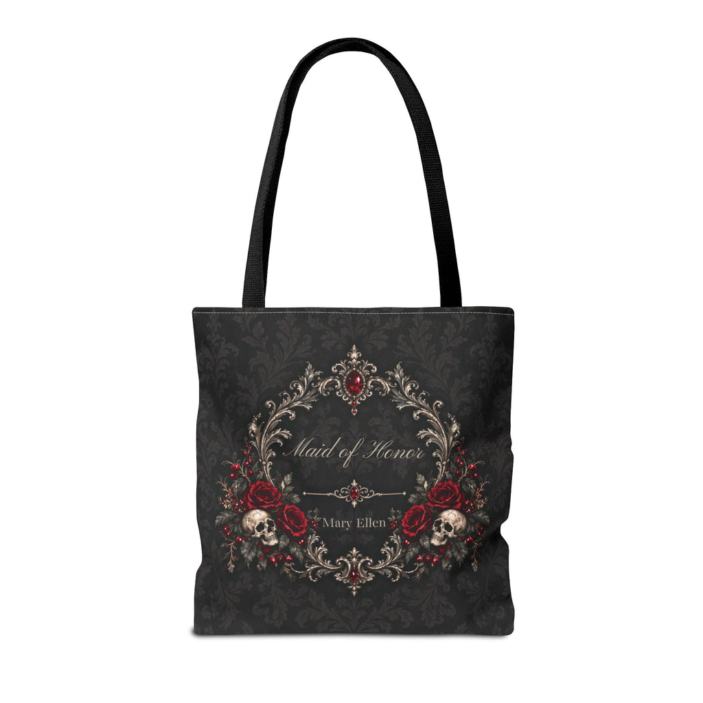 Elegant Gothic Personalized Bridal Party Tote – 16″ × 16″