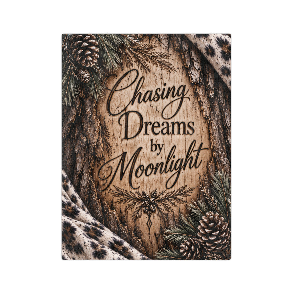 Moonlit Timber™ Velveteen Plush Blanket – Chasing Dreams by Moonlight