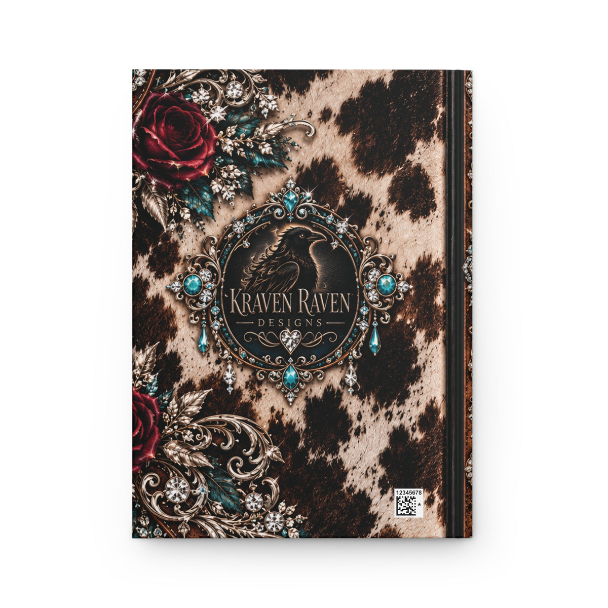Dust & Diamonds Hardcover Journal — “Beautifully Wild & Made to Shine” Western Cowhide Lined Notebook