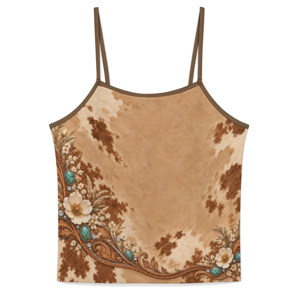 Dust & Diamonds Western Cowhide & Turquoise Cami Pajama Set