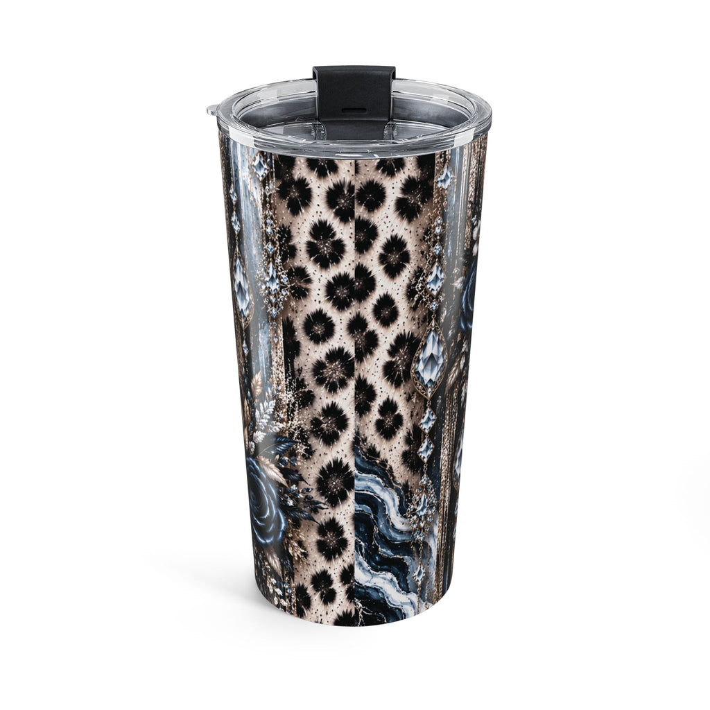 Snow Leopard 20oz Tumbler — “Rare Beauty. Fearless Soul.” Floral Insulated Travel Cup