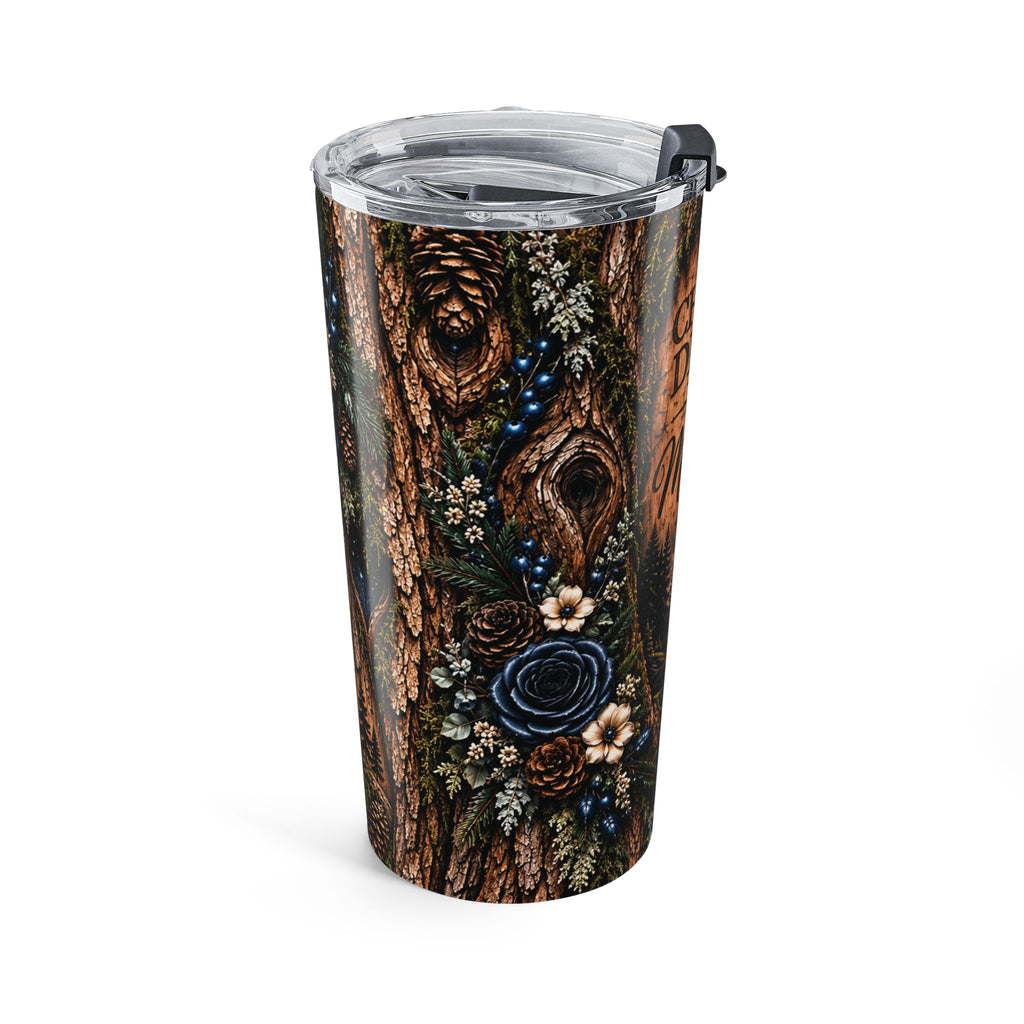 Moonlit Timber 20oz Tumbler — “Chasing Dreams by Moonlight” Rustic Woodland Travel Cup