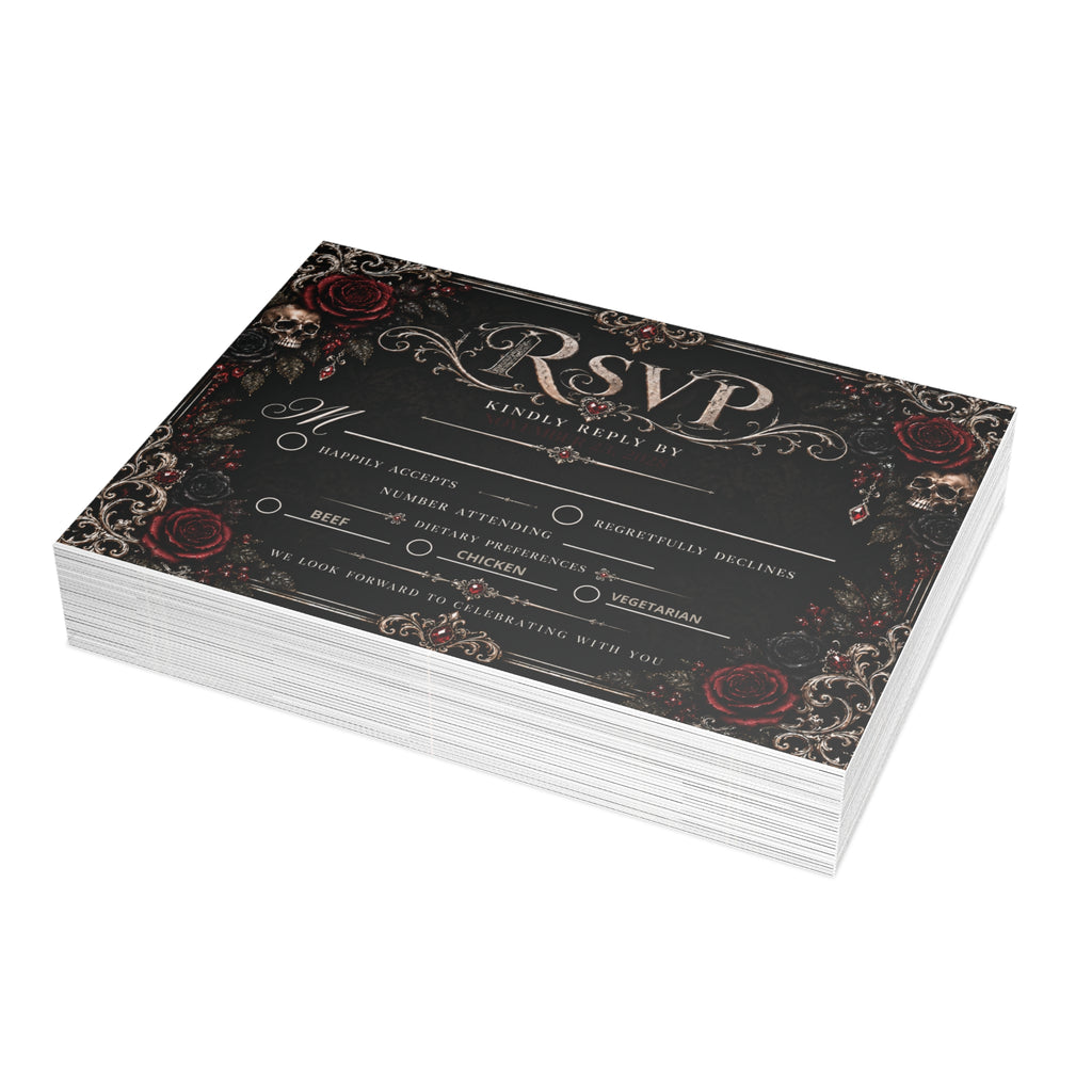 Elegant Gothic RSVP Card – Personalized Gothic Wedding RSVP