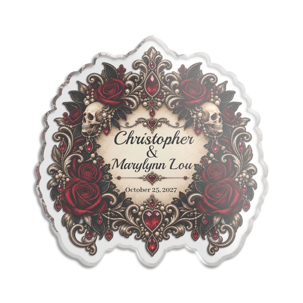 Personalized Gothic Wedding Keepsake – Custom Names & Wedding Date | Elegant Gothic Collection | Kraven Raven Designs