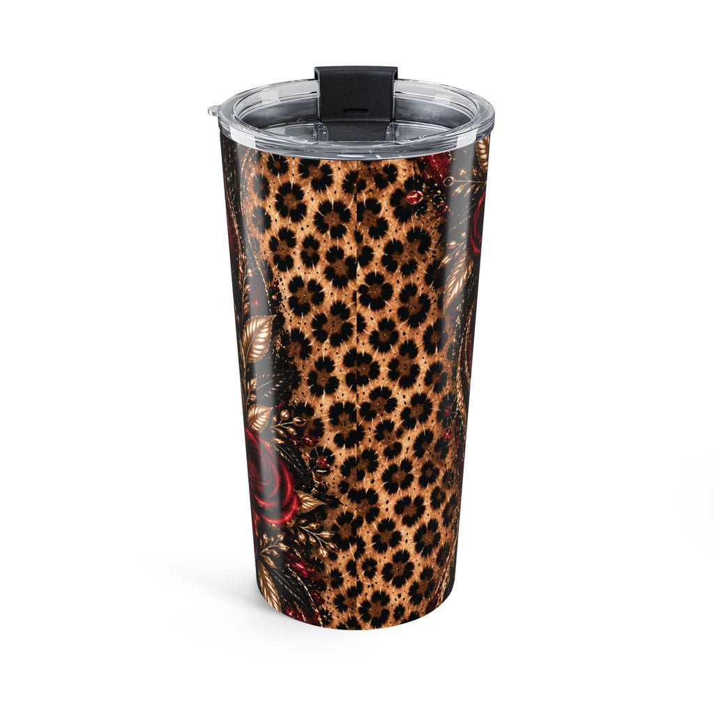 Wildly in Love 20oz Tumbler — “Beautifully Fierce. Elegantly Wild.” Leopard Print Floral Travel Cup