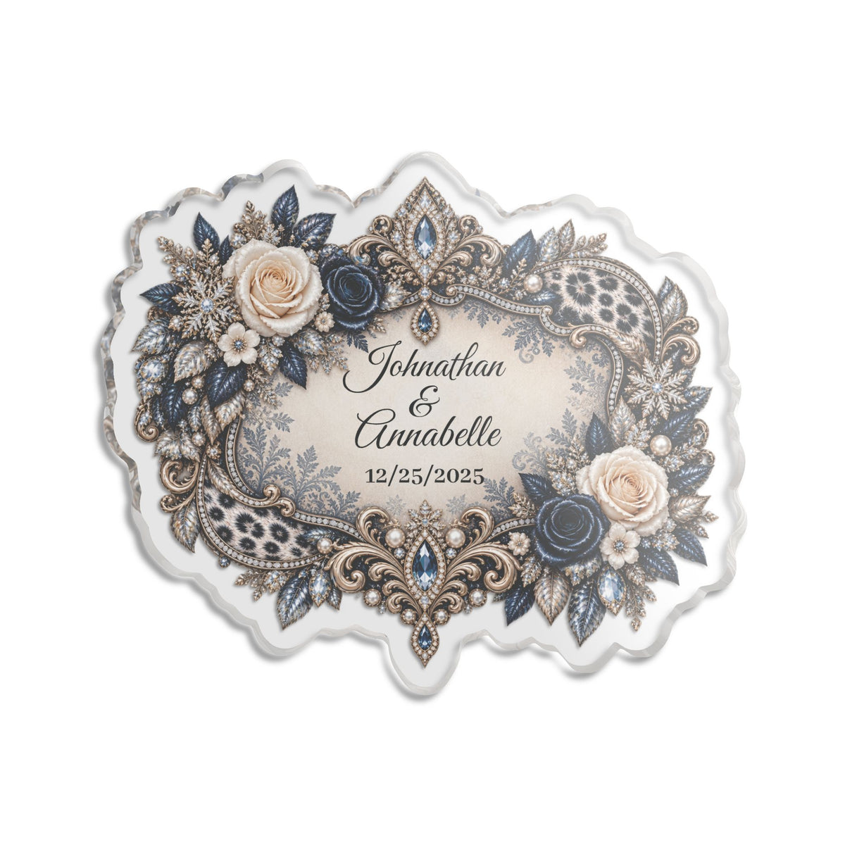 Personalized Snow Leopard Wedding Keepsake | Snow Leopard Wedding Collection | Kraven Raven Designs