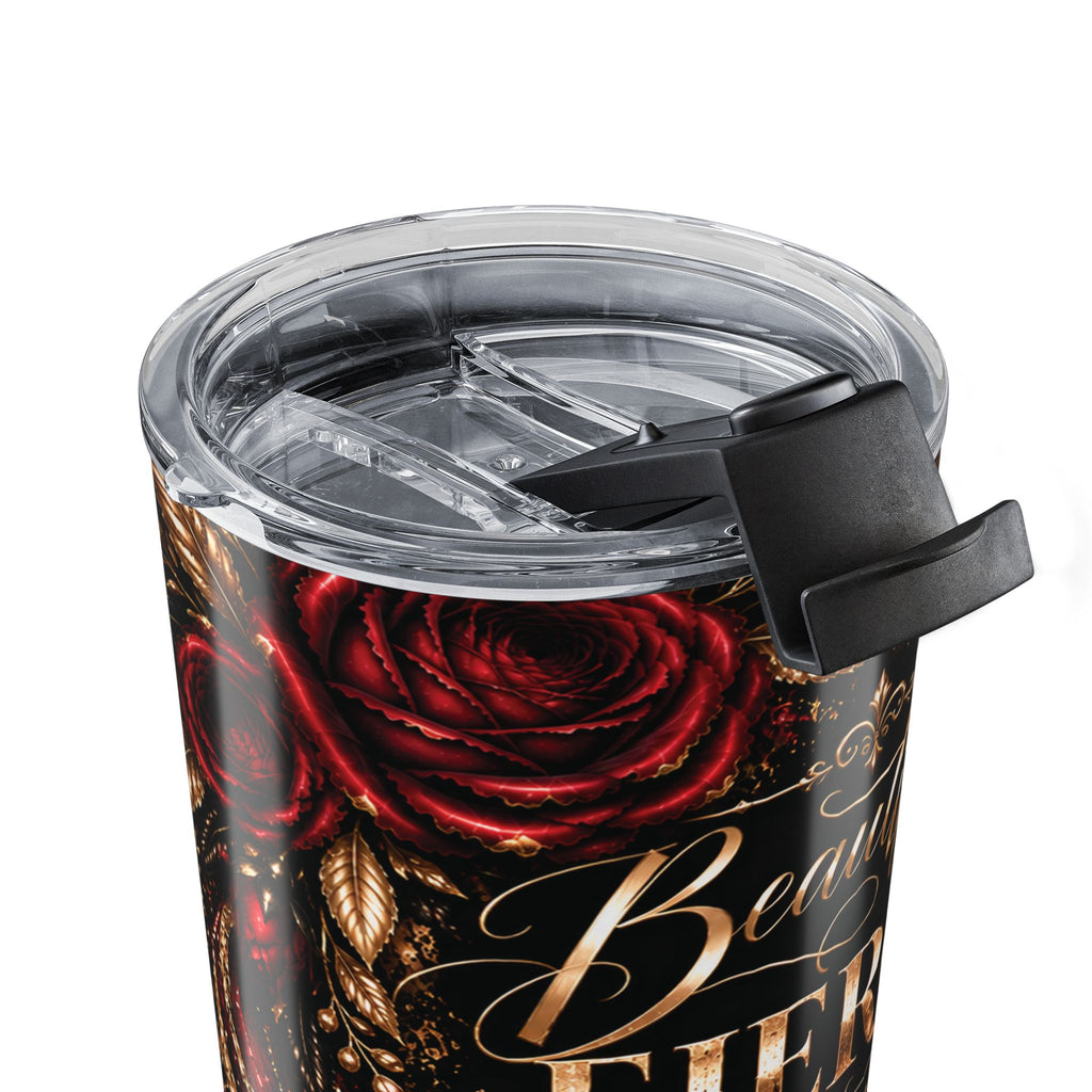 Wildly in Love 20oz Tumbler — “Beautifully Fierce. Elegantly Wild.” Leopard Print Floral Travel Cup