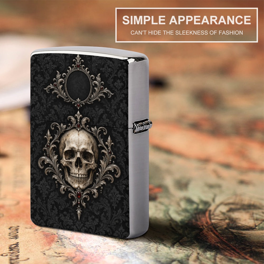 Elegant Gothic Skull Lighter Casing — Kraven Raven Men’s Collection