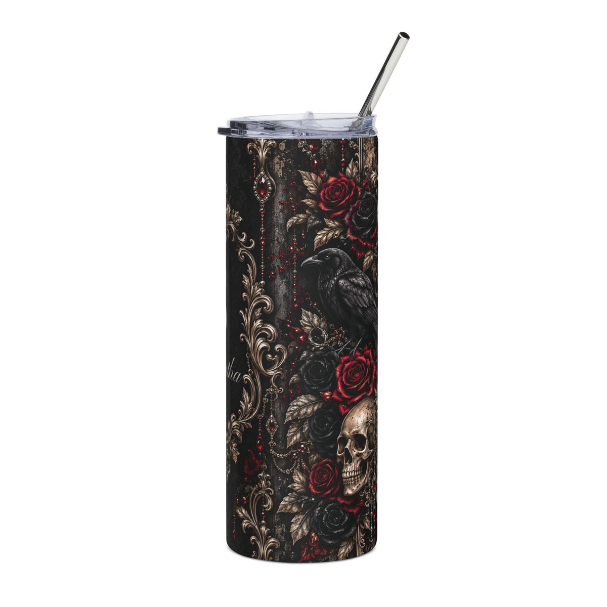 Personalized Elegant Gothic Monogram Tumbler – 20 oz Stainless Steel