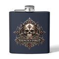 Strength Is Forged 6oz Stainless Steel Flask – Elegant Gothic Men’s Collection | Kraven Raven Designs