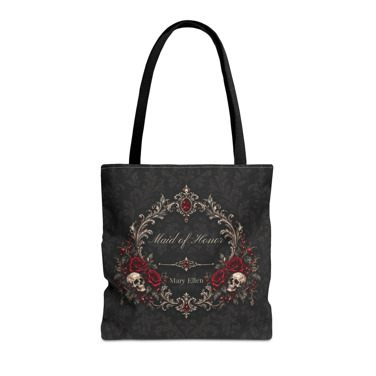 Elegant Gothic Personalized Bridal Party Tote – 16″ × 16″