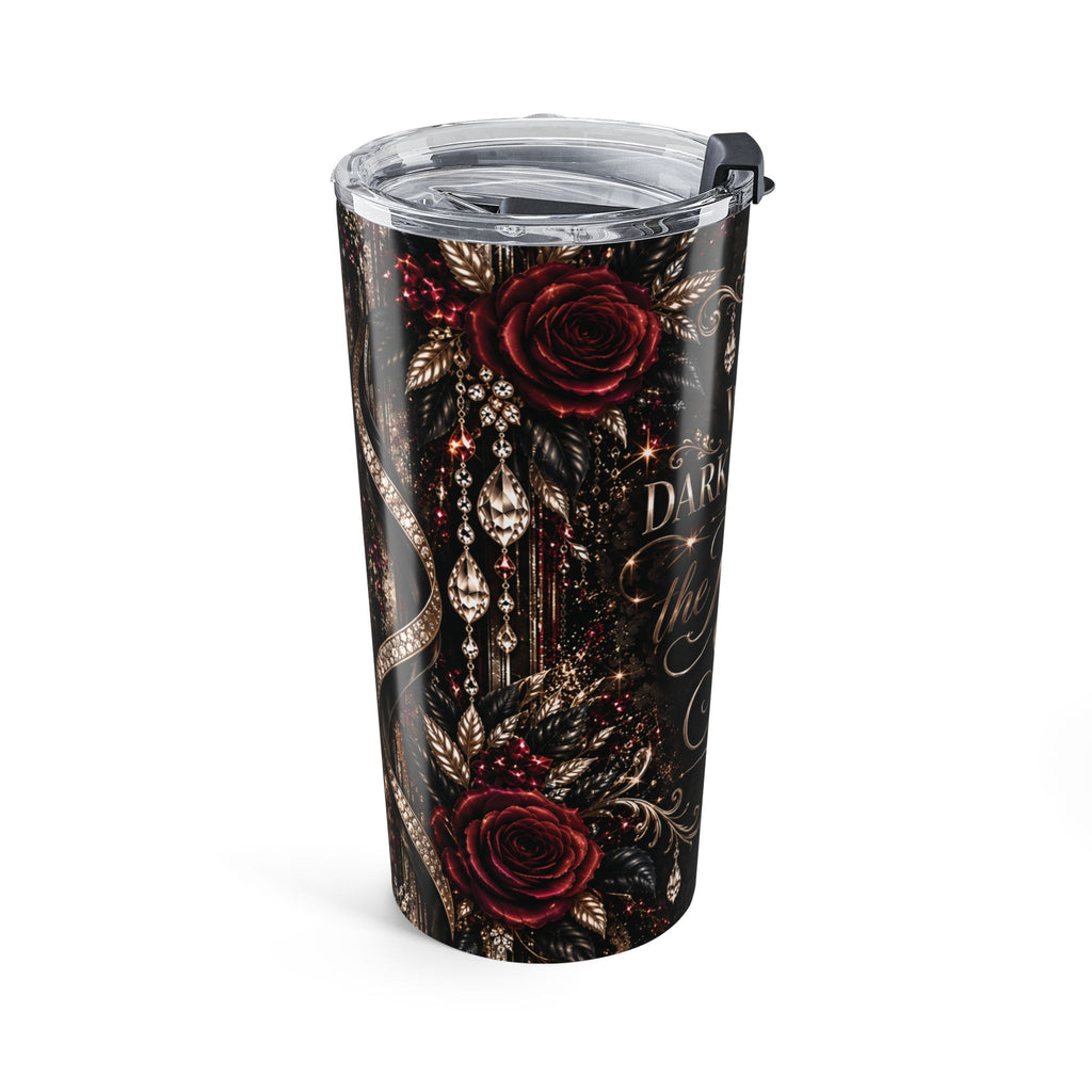 Champagne After Dark 20oz Tumbler — “When Darkness Falls, the Magic Shines” Gothic Floral Travel Cup