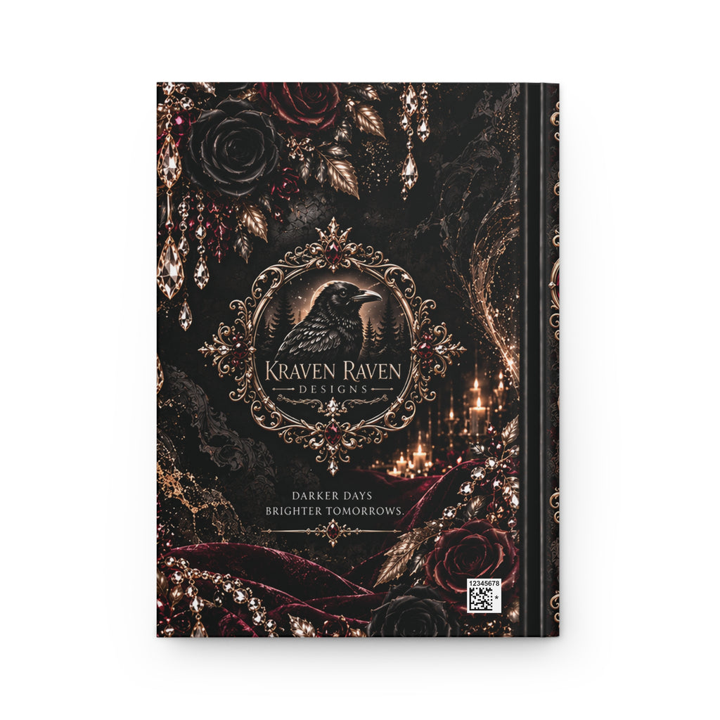 Champagne After Dark Hardcover Journal — “When Darkness Falls, The Magic Shines” Gothic Lined Notebook