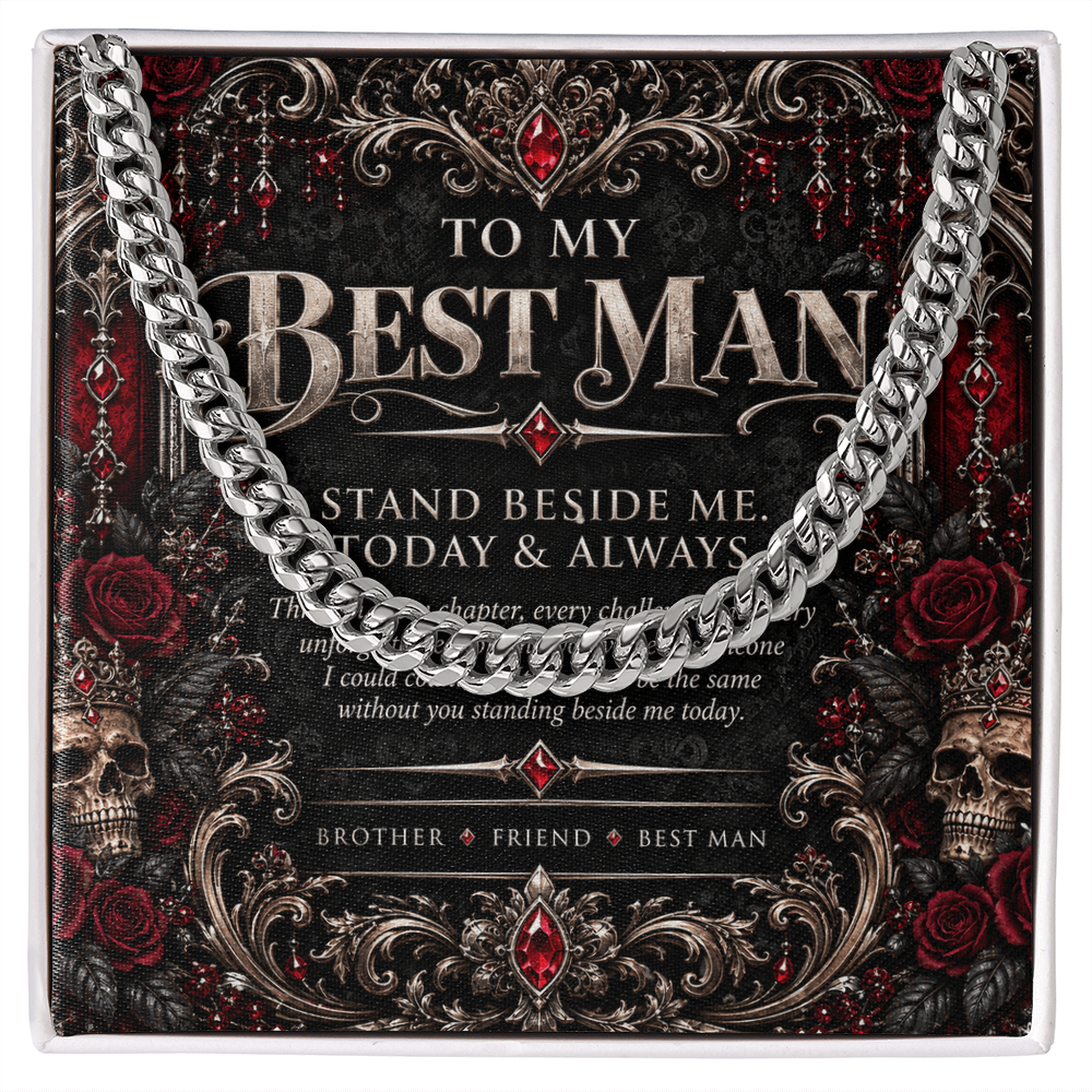 To My Best Man Cuban Link Necklace – Elegant Gothic Wedding Collection | Best Man Gift
