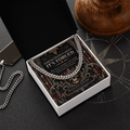 Elegant Gothic Men's Cuban Link Chain – “Strength Is Forged” Gothic Skull Necklace Gift