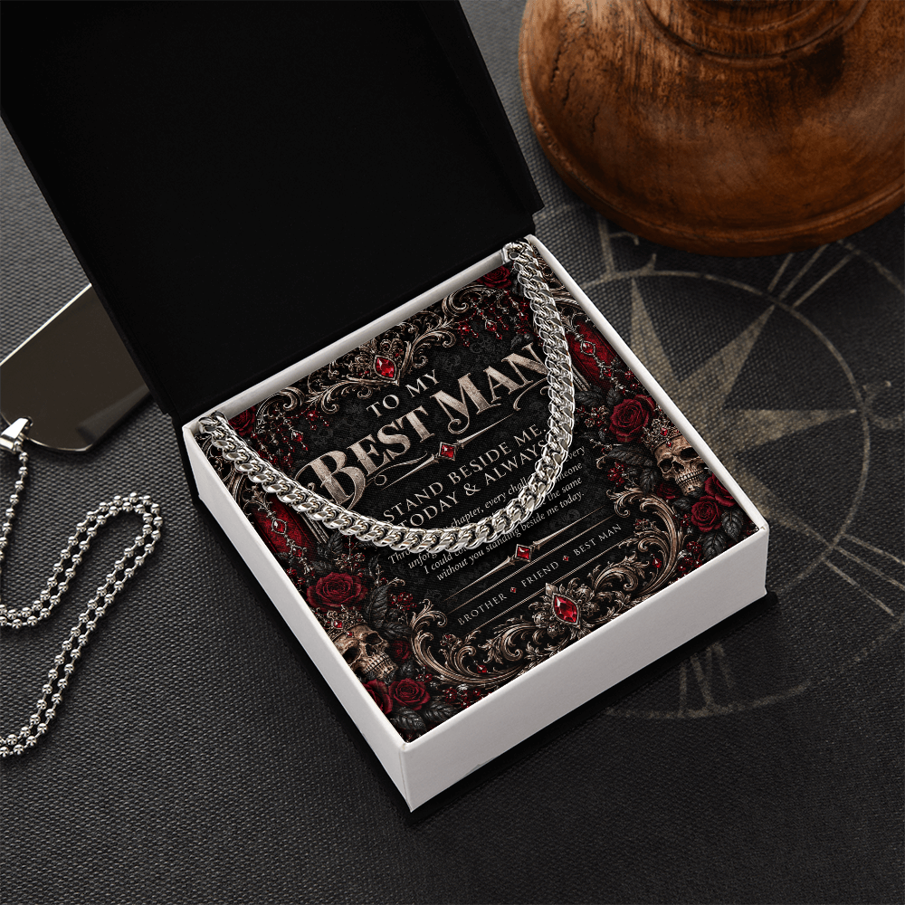 To My Best Man Cuban Link Necklace – Elegant Gothic Wedding Collection | Best Man Gift