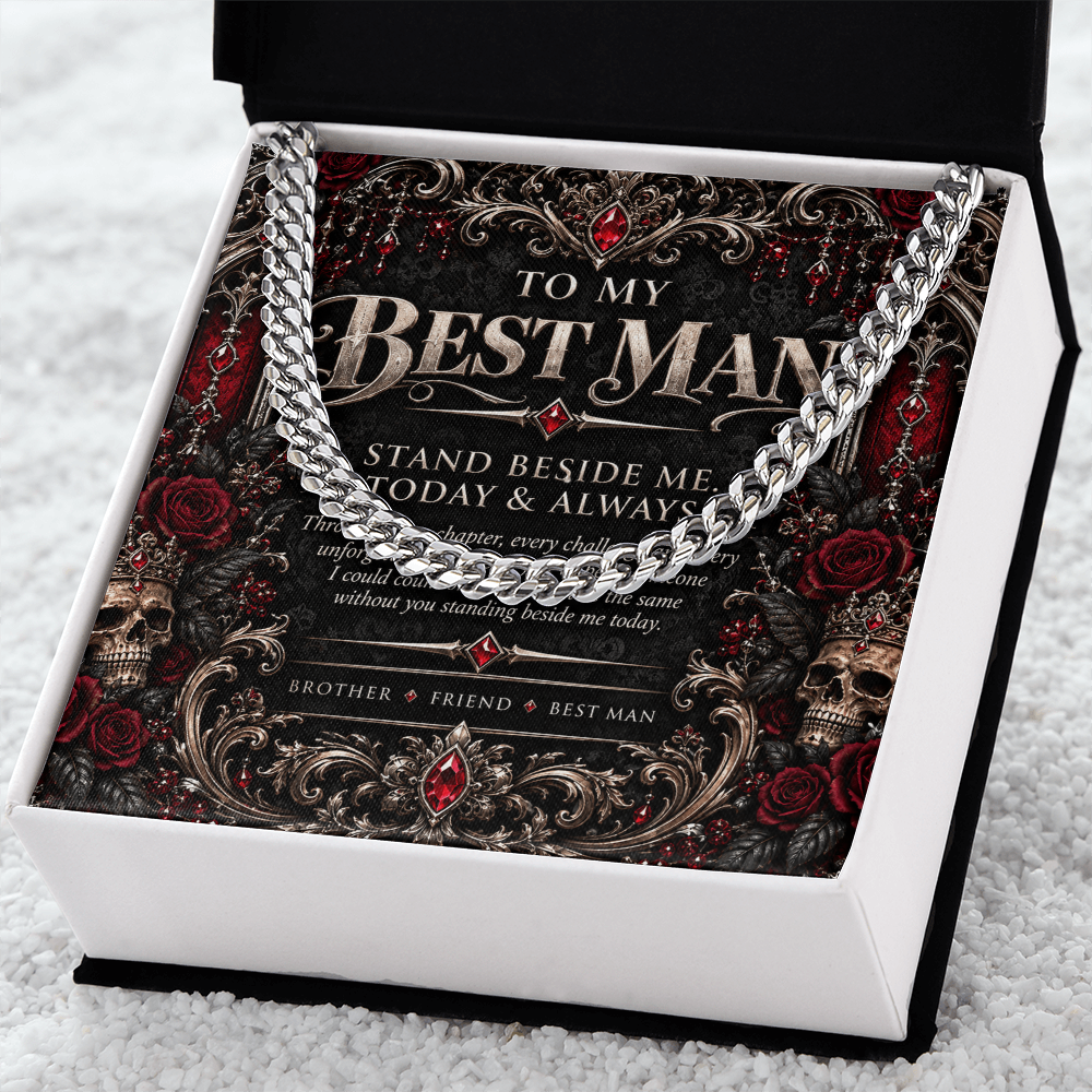To My Best Man Cuban Link Necklace – Elegant Gothic Wedding Collection | Best Man Gift